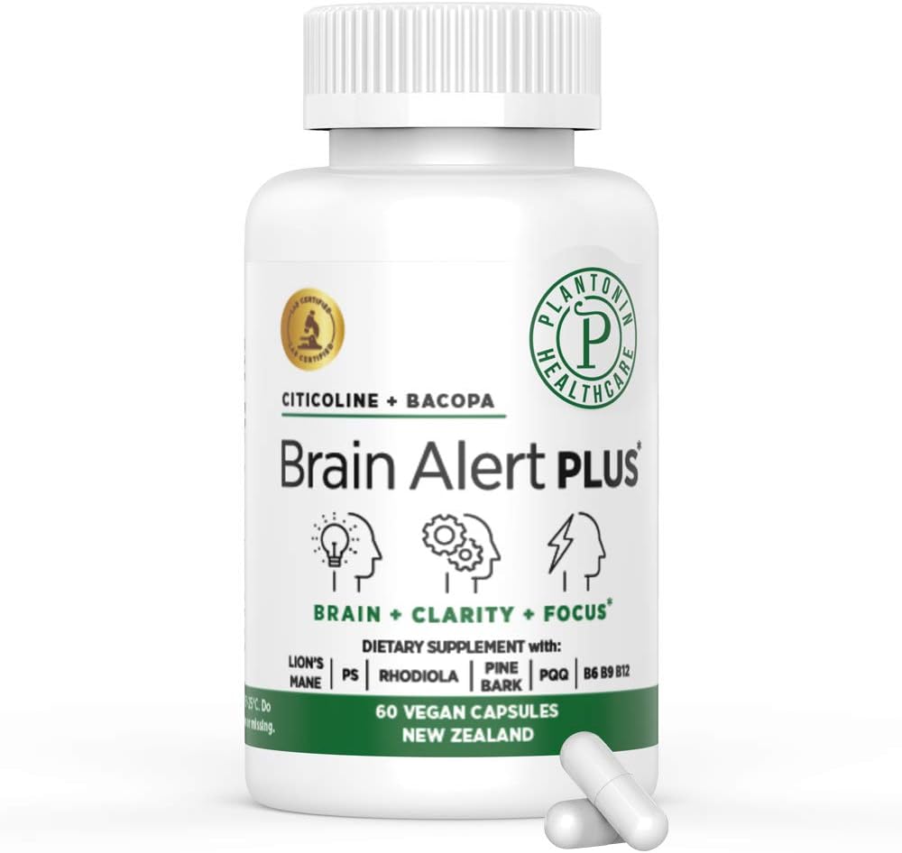 Plantonin Cognitive Boost with Citicoline and Bacopa Monnieri for Increased Mental Alertness