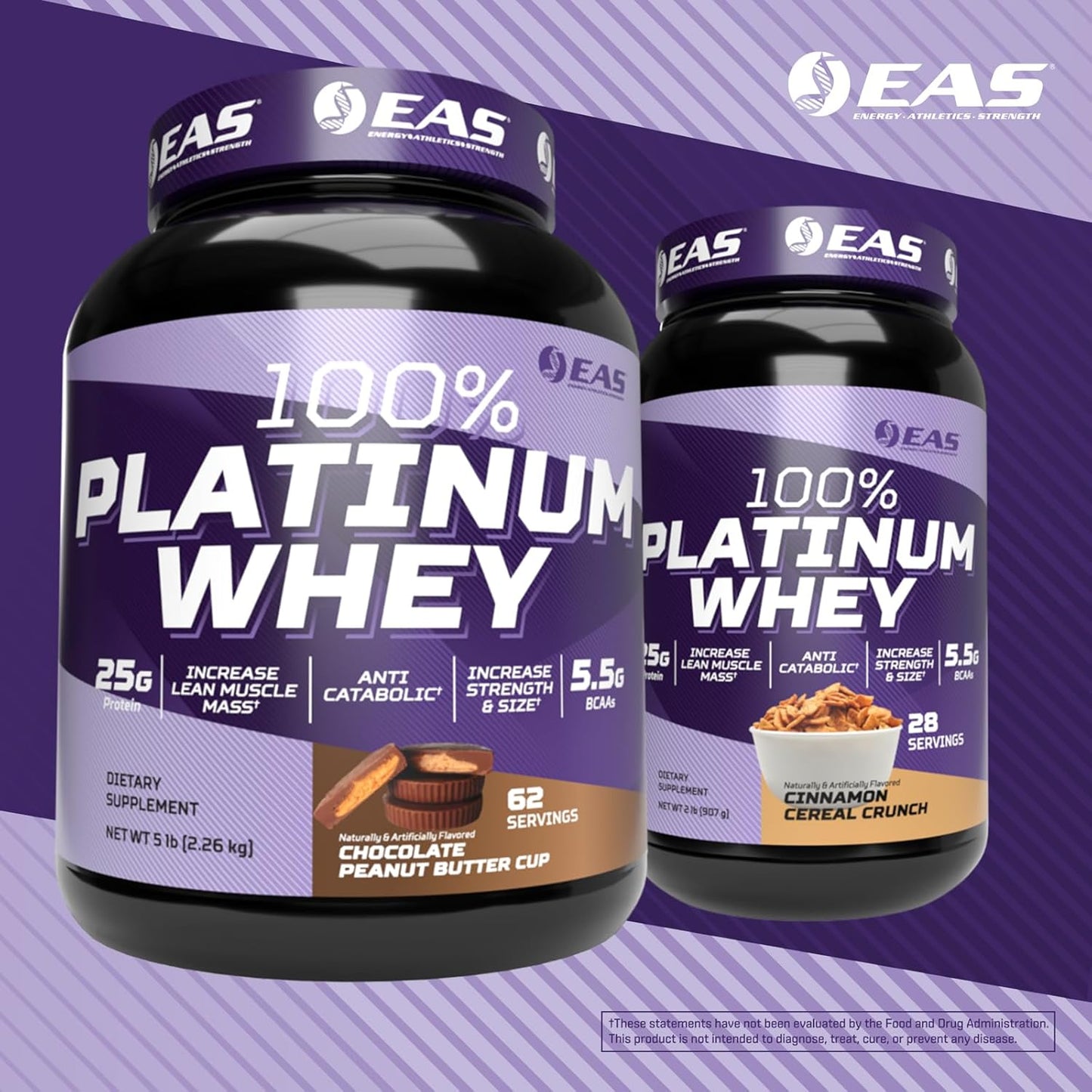 Platinum 100% Whey Protein Blend | 3 Ultra-Platinum Whey Proteins | Vanilla Ice Cream Flavor | 25g Protein, 5.5g BCAAs | 5 lb Size & Strength Formula