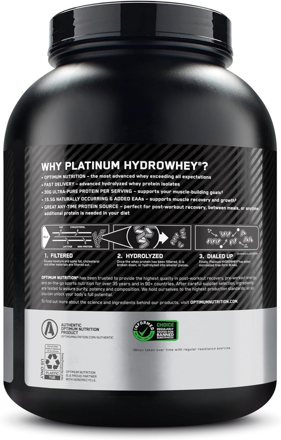 Platinum Hydrowhey Protein Powder, Turbo Chocolate Flavor, 40 Servings, 3.61 lbs - 100% Hydrolyzed Whey Protein Isolate