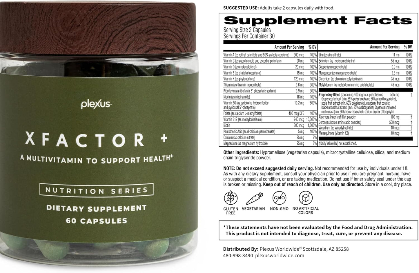 Plexus Xfactor Plus: Advanced Daily Vitamin & Antioxidant Supplement