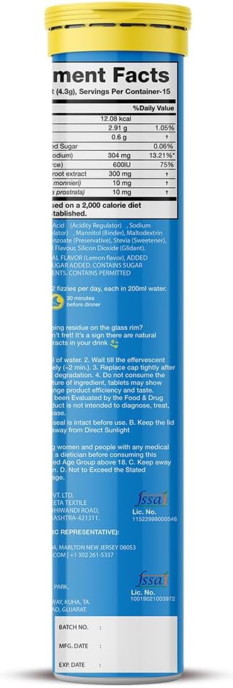PLIX Plant Fix KSM-66 Ashwagandha 300mg Effervescent Tablets for Stress, Mood & Energy - Vegan, Non-GMO, Gluten-Free - Pack of 15