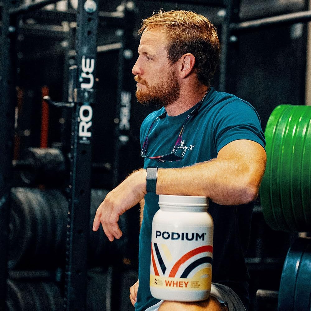 Podium Nutrition Coffee Ice Cream Whey Protein Powder - 27 Servings, 25g Protein Per Serving, Gluten & Soy Free