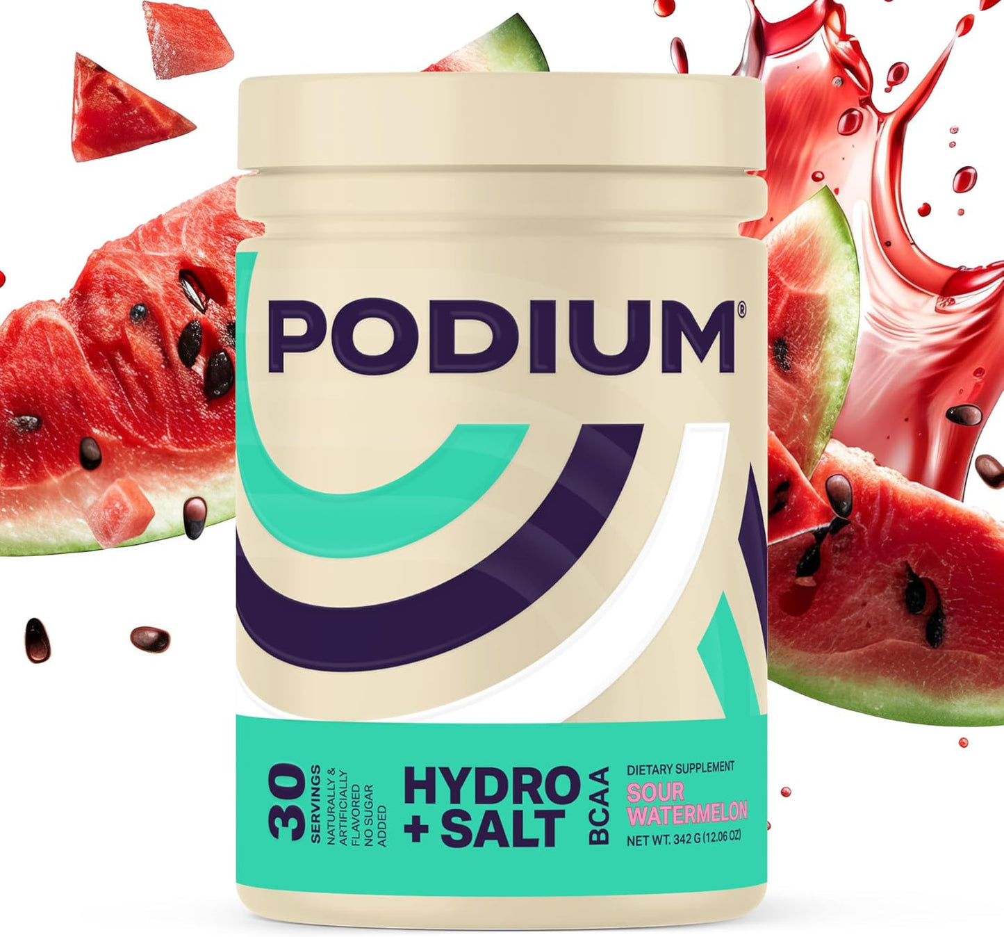 Podium Nutrition Sour Watermelon BCAA Powder with Electrolytes for Hydration and Recovery - 30 Servings - BoostGo Australia