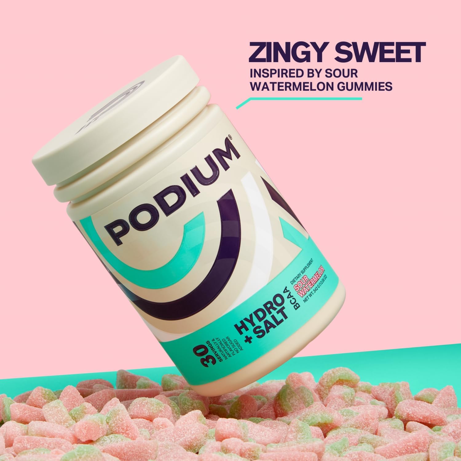 Podium Nutrition Sour Watermelon BCAA Powder with Electrolytes for Hydration and Recovery - 30 Servings - BoostGo Australia