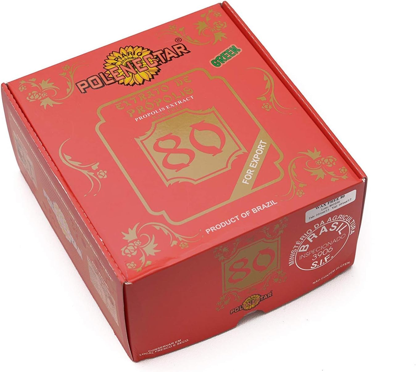 Polenectar Brazil Green Bee Propolis Extract Wax-Free 80 (30ml) - 24 Bottles of UNGROL