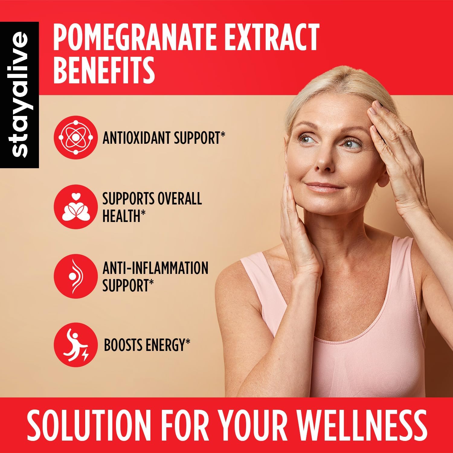 Pomegranate Extract Capsules 400mg - 120 Count for Heart & Skin Health - High Ellagic Acid - Non-GMO Gluten-Free Supplement