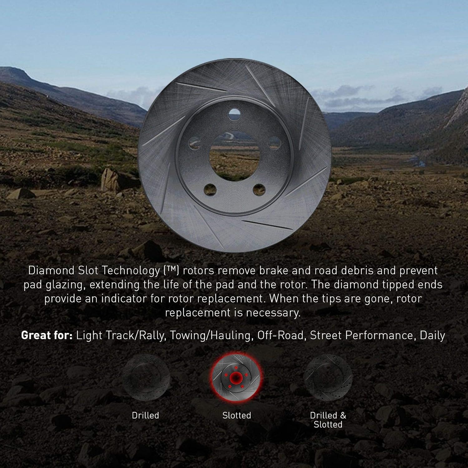 Porsche Cayenne R1 Concepts eLine Black Slotted Brake Rotors Kit with Ceramic Pads for Front and Rear