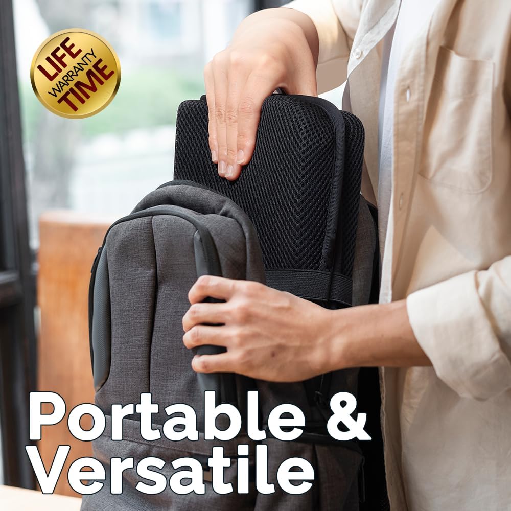 Portable Gel Grid Travel Seat Cushion for Ultimate Comfort - Ideal for Airplane Seats, Camping, Flights, Bleachers, and Commuting