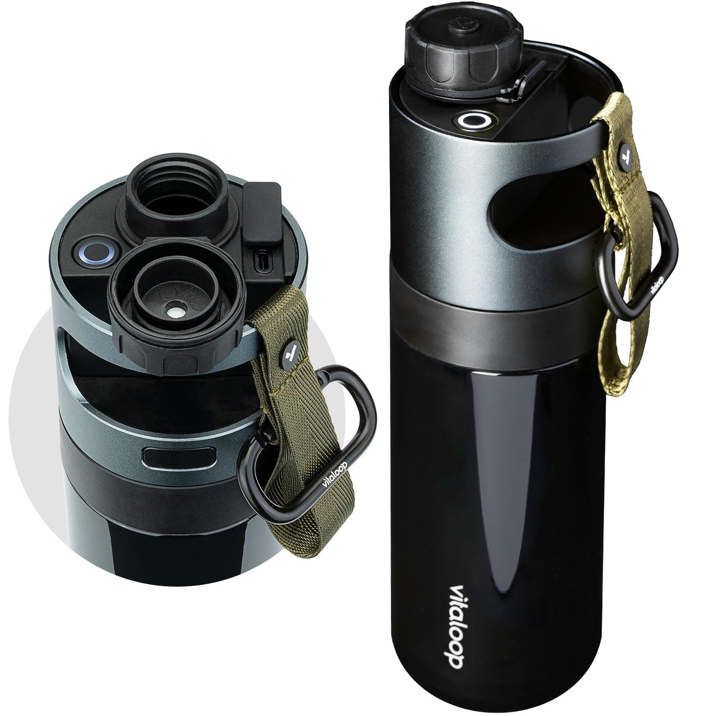 Portable Water Purifier Bottle | Vitaloop Filter for Travel, Survival, Hiking & Camping | Award-Winning Design | 1-Year Warranty