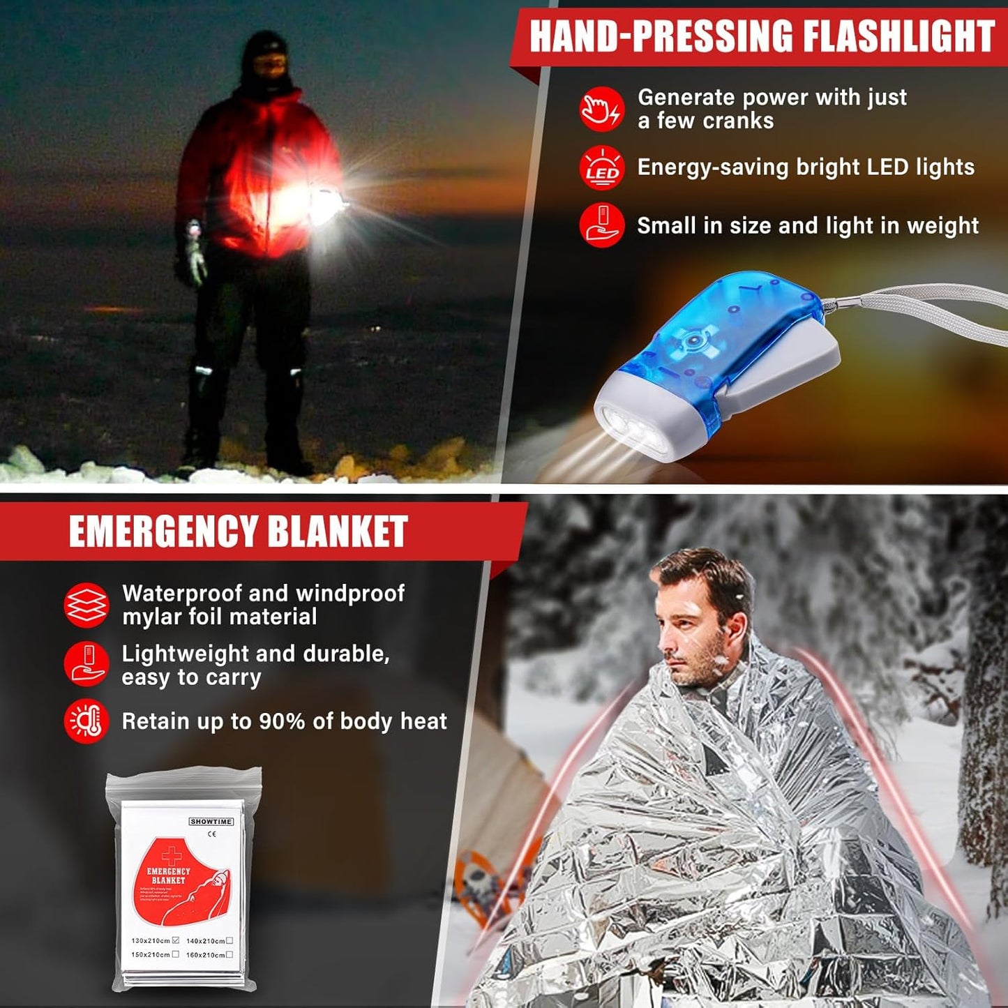 Portable Waterproof First Aid Kit with Essential Emergency Medical Supplies for Home, Travel, Camping, Hiking, Sports, College Dorms - Compact Emergency Medical Kit