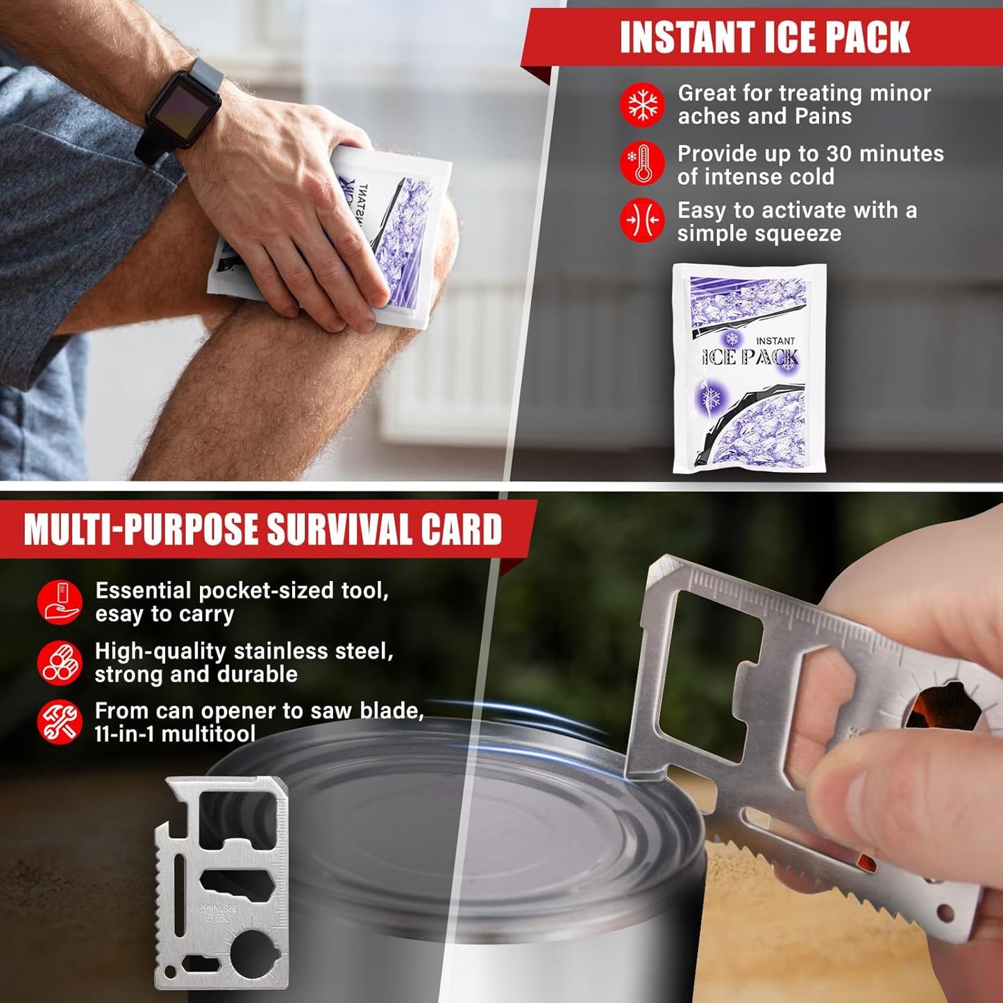Portable Waterproof First Aid Kit with Essential Emergency Medical Supplies for Home, Travel, Camping, Hiking, Sports, College Dorms - Compact Emergency Medical Kit