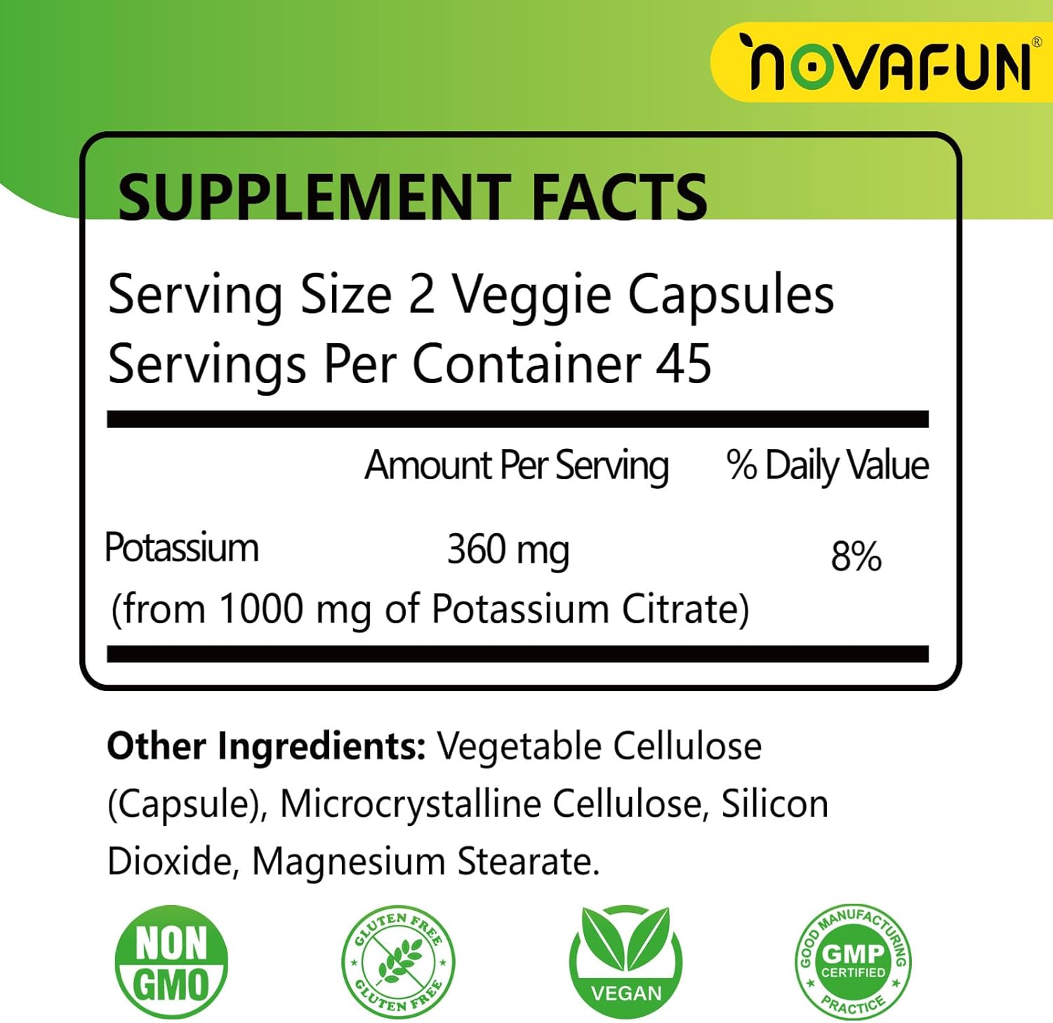 Potassium Citrate 1000mg & Potassium Magnesium with Calcium Zinc Supplements Bundle for Heart, Bone, Muscle Health - Novafun