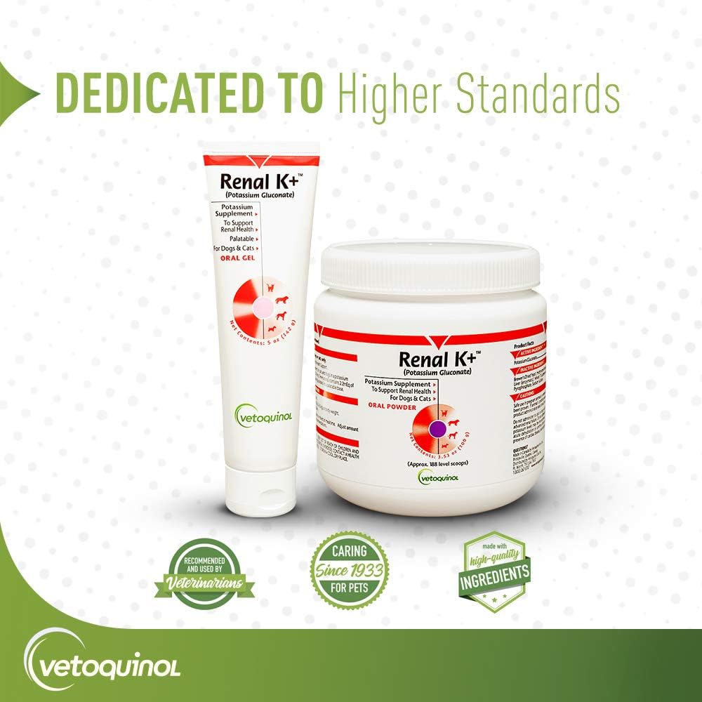 Potassium Gluconate Powder for Dogs and Cats - Vetoquinol Renal K+ Supplement 3.5oz - BoostGo Australia