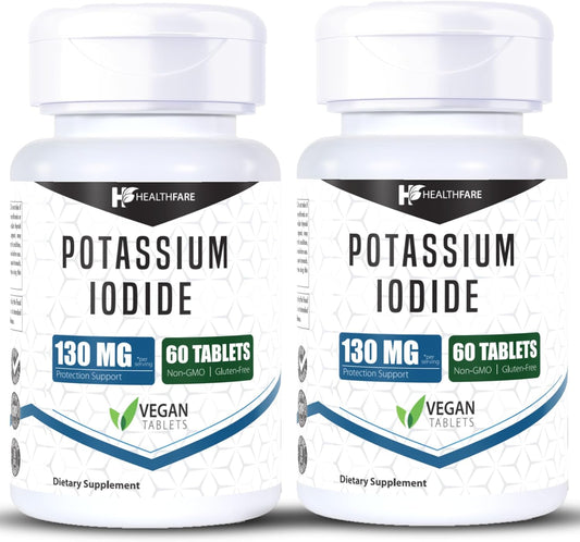 Potassium Iodide Tablets 130mg - 240 Tablets, Fast-Dissolving, Long Shelf Life, Non-GMO