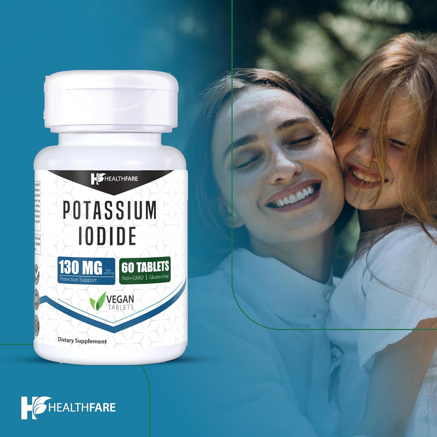 Potassium Iodide Tablets 130mg - 240 Tablets, Fast-Dissolving, Long Shelf Life, Non-GMO