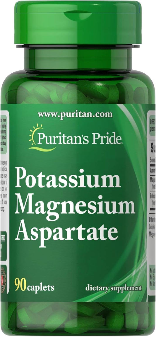 Potassium Magnesium Aspartate Caplets - Puritan's Pride 90 Count Formula