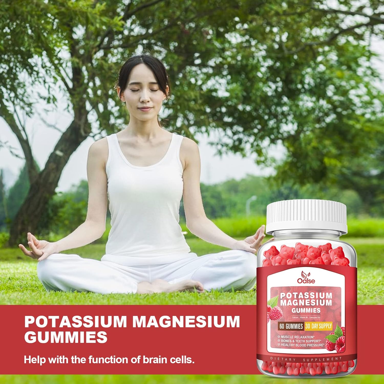 Potassium Magnesium Gummies for Adults and Kids with High Absorption, Raspberry Flavor, Chewable Supplements - BoostGo Australia