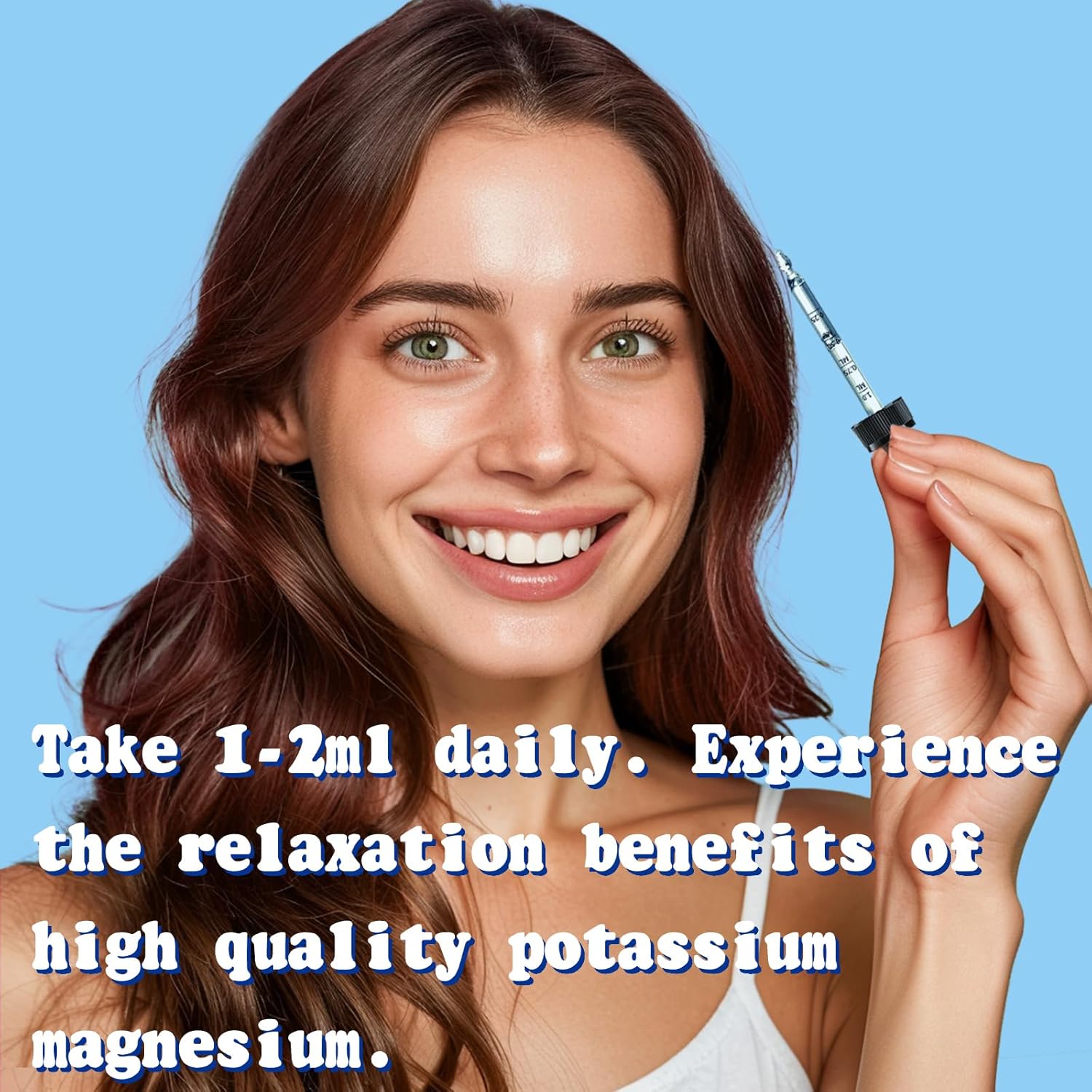 Potassium Magnesium Liquid Drops Supplement with Calcium, Zinc, Vitamin B6 & D3 - Energy, Bone, Muscle Support - 2 Fl oz