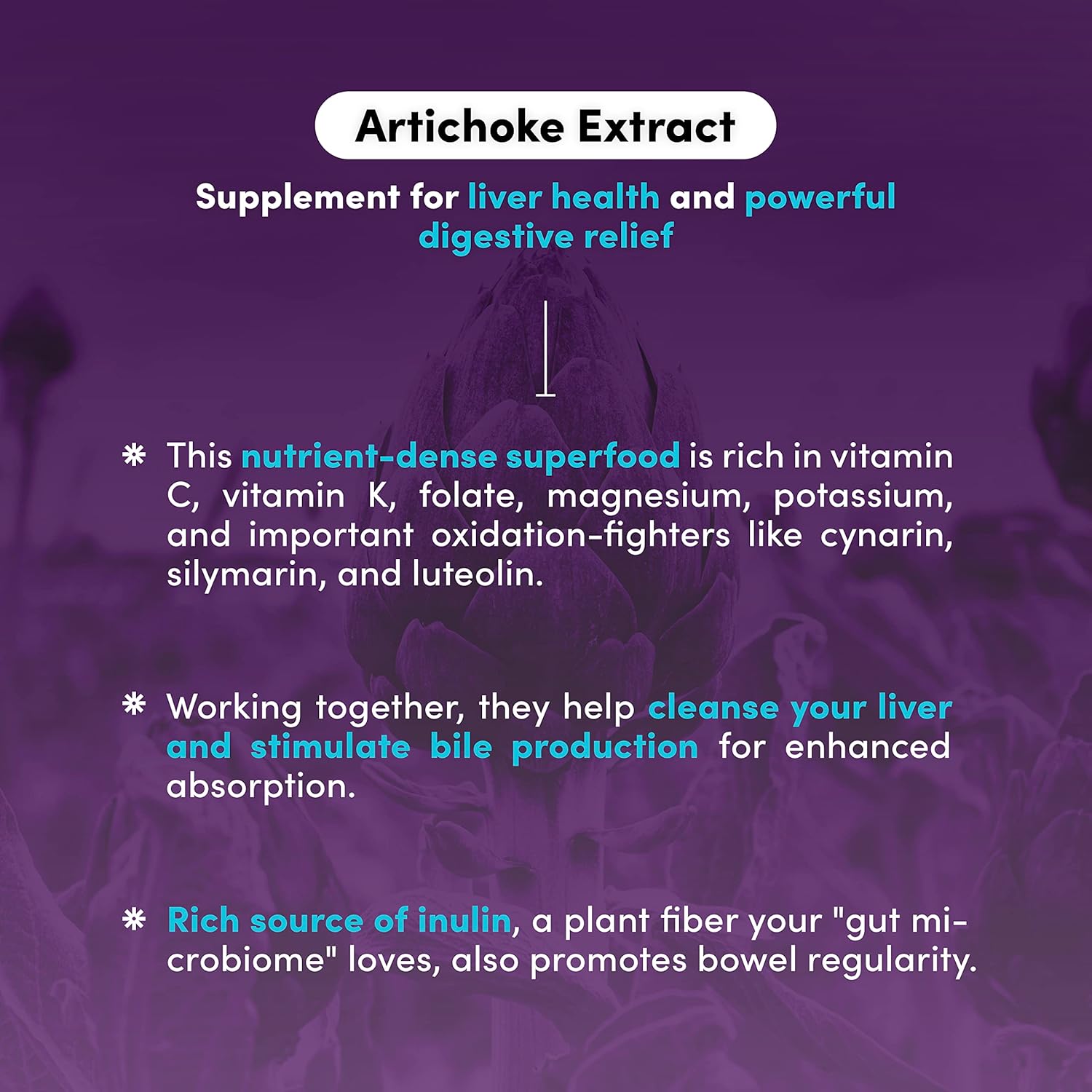 Potent 500mg Artichoke Leaf Extract Capsules - Natural Supplement for Vital Peak Health - 60 Capsules
