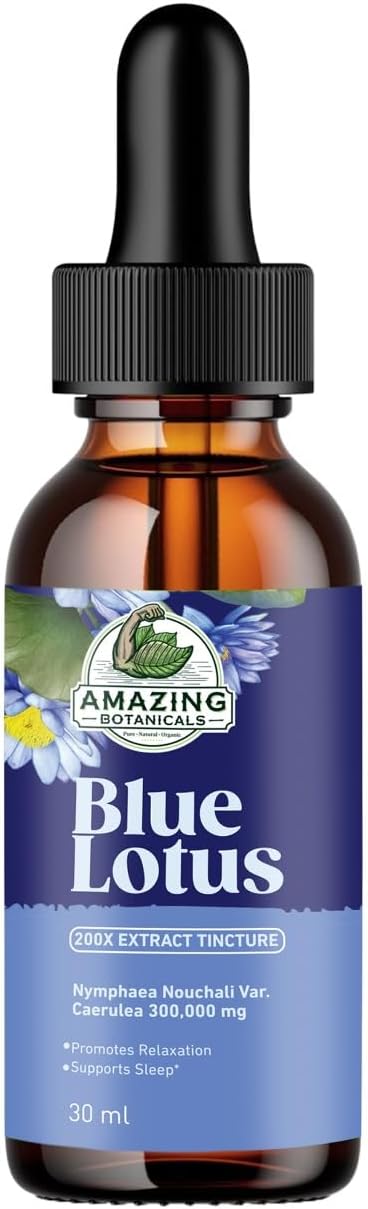 Potent Blue Lotus 200X Extract Tincture - 300,000mg Strength - 1oz / 30ml Bottle - Amazing Botanicals