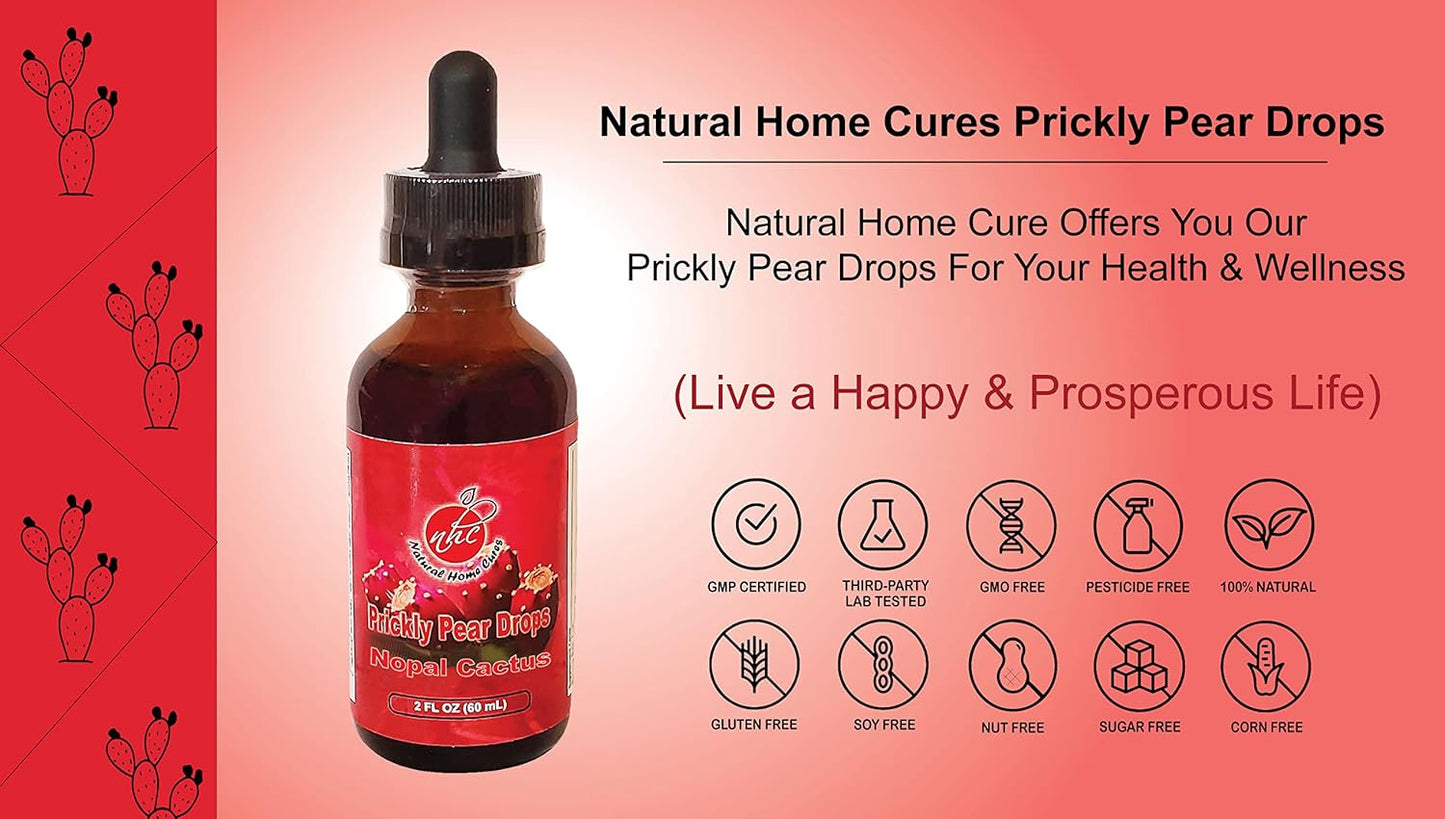 Potent Natural Home Cures Prickly Pear Cactus Extract (Nopal Cactus Supplement) - Bioavailable Tincture with Powerful Betalains - 2oz Bottle