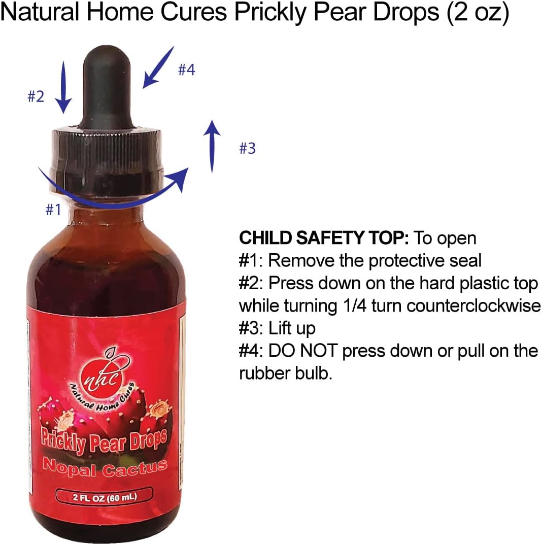 Potent Natural Home Cures Prickly Pear Cactus Extract (Nopal Cactus Supplement) - Bioavailable Tincture with Powerful Betalains - 2oz Bottle