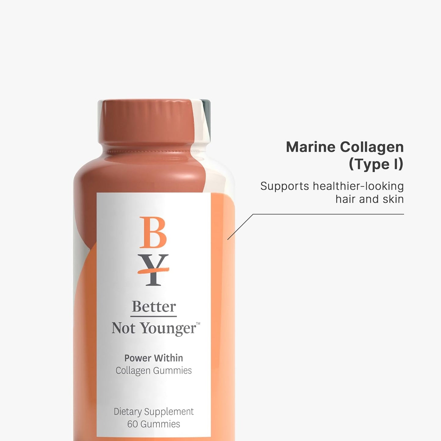 Power Within: Collagen Gummies for Skin & Scalp - Better Not Younger Dietary Supplement for Hair, Skin, & Nails