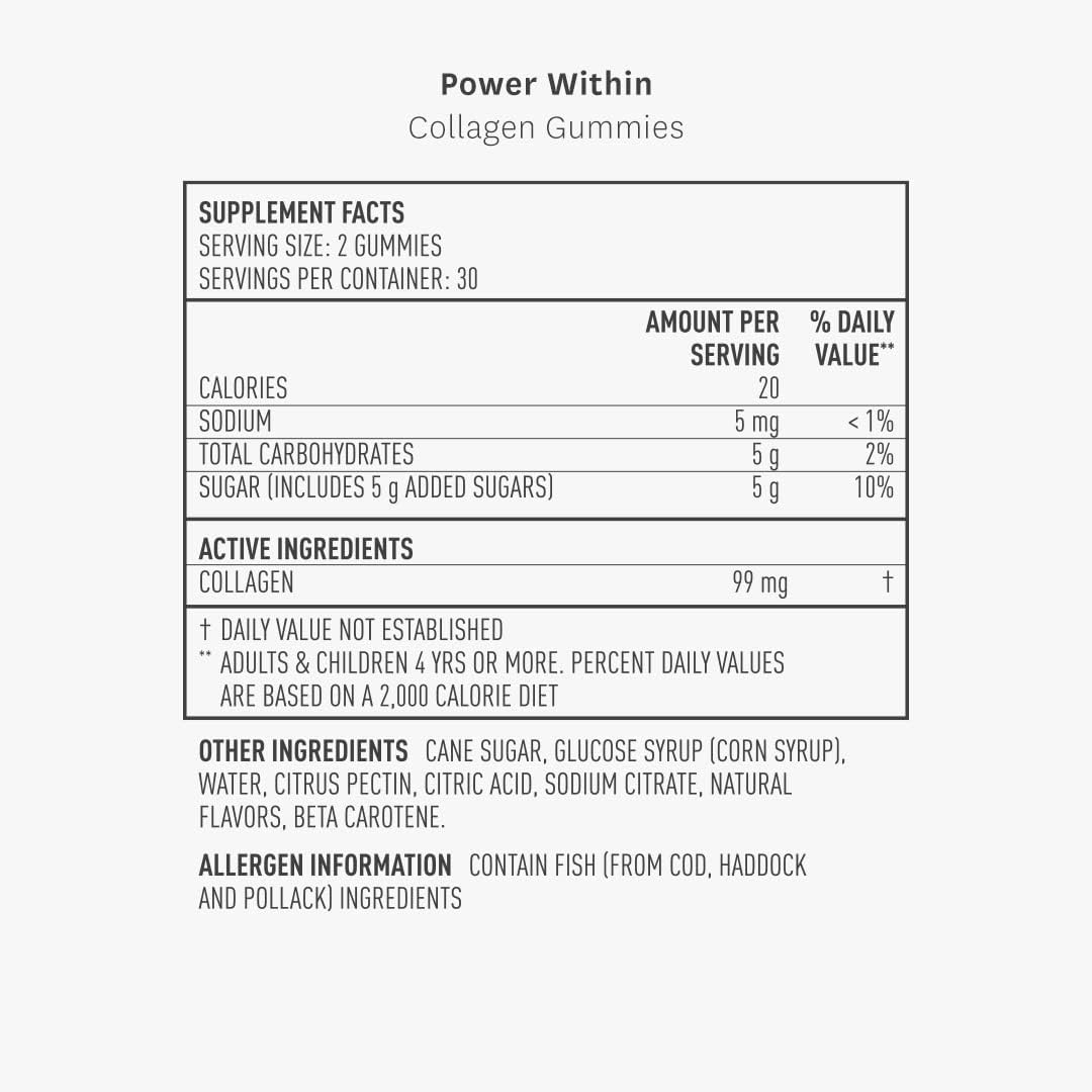 Power Within: Collagen Gummies for Skin & Scalp - Better Not Younger Dietary Supplement for Hair, Skin, & Nails