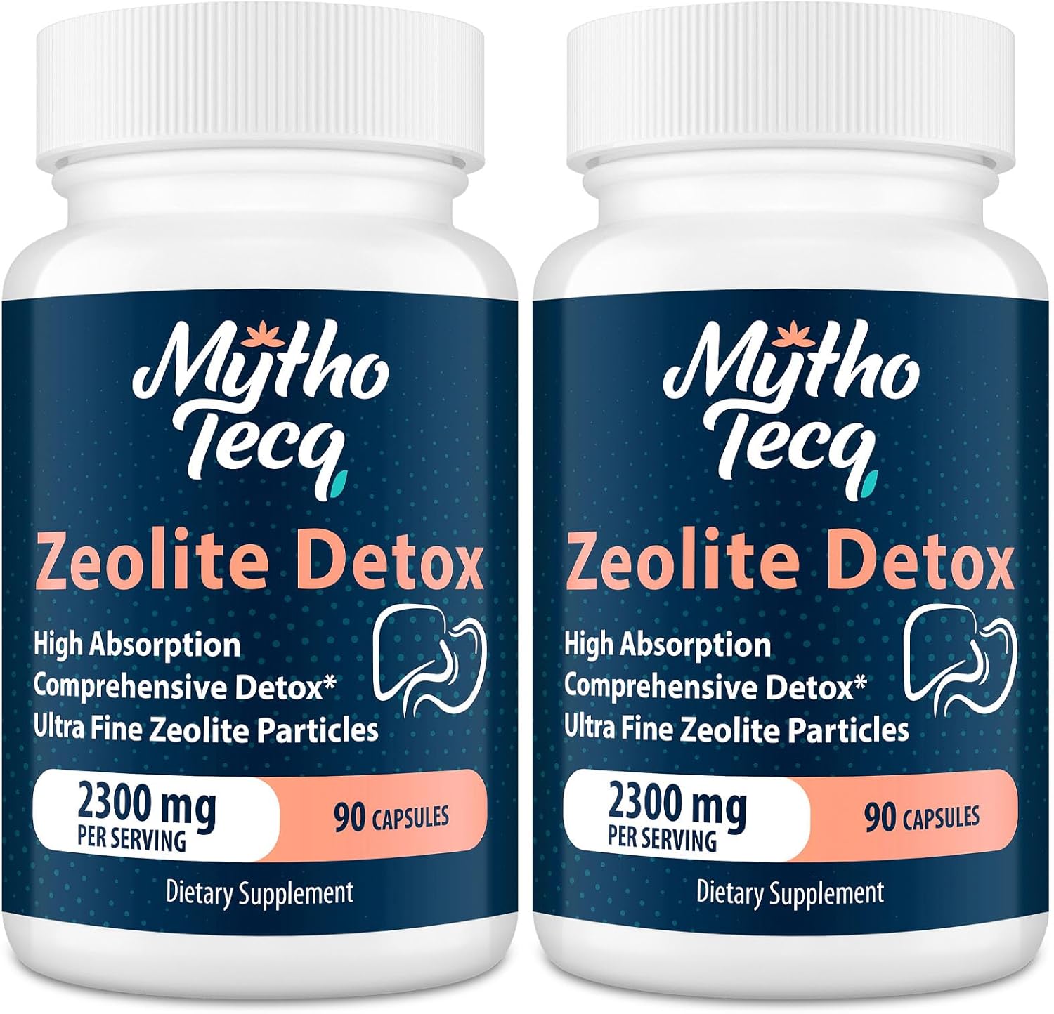 Powerful 2300mg Zeolite Detox Capsules with Activated Charcoal & Bentonite Clay - Full Body, Liver & Gut Cleanse, Heavy Metal Detox - 180 Capsules