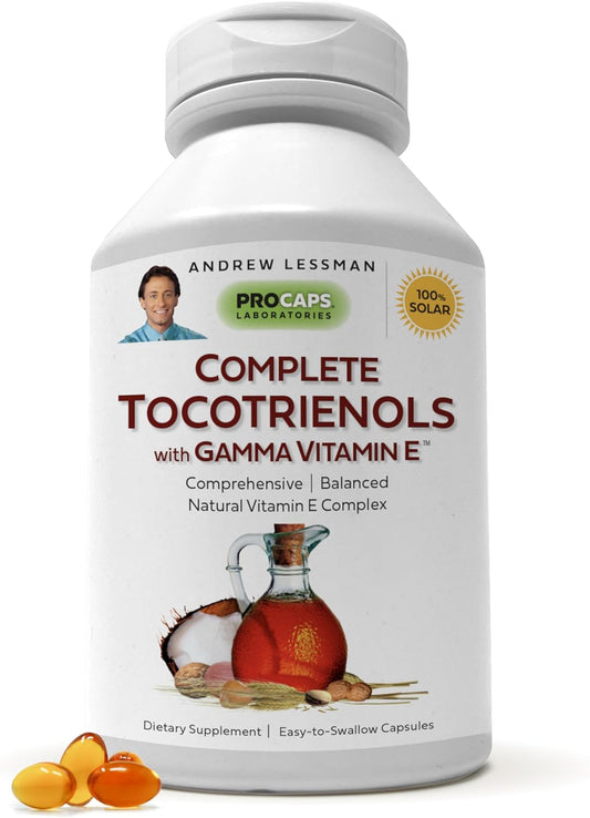 Powerful Antioxidant: Andrew Lessman Complete Tocotrienols with Gamma Vitamin E - 30 Softgels, Eight Vitamin E Forms, No Additives