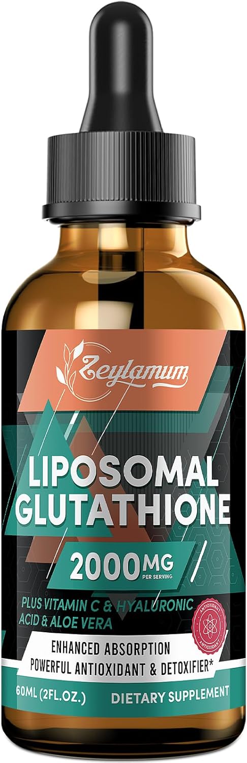Powerful Antioxidant Liposomal Glutathione Bundle - 2400 MG Capsules & 2000 MG Liquid for Energy Boost, Immune Support, and Aging Defense