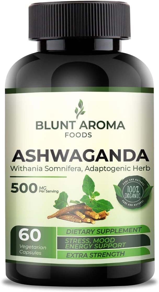 Powerful Ashwagandha Extract Capsules with Ginger, Turmeric, Alkanet Root, and Black Pepper - 5200mg Strength - 60 Capsules - 2 Month Supply
