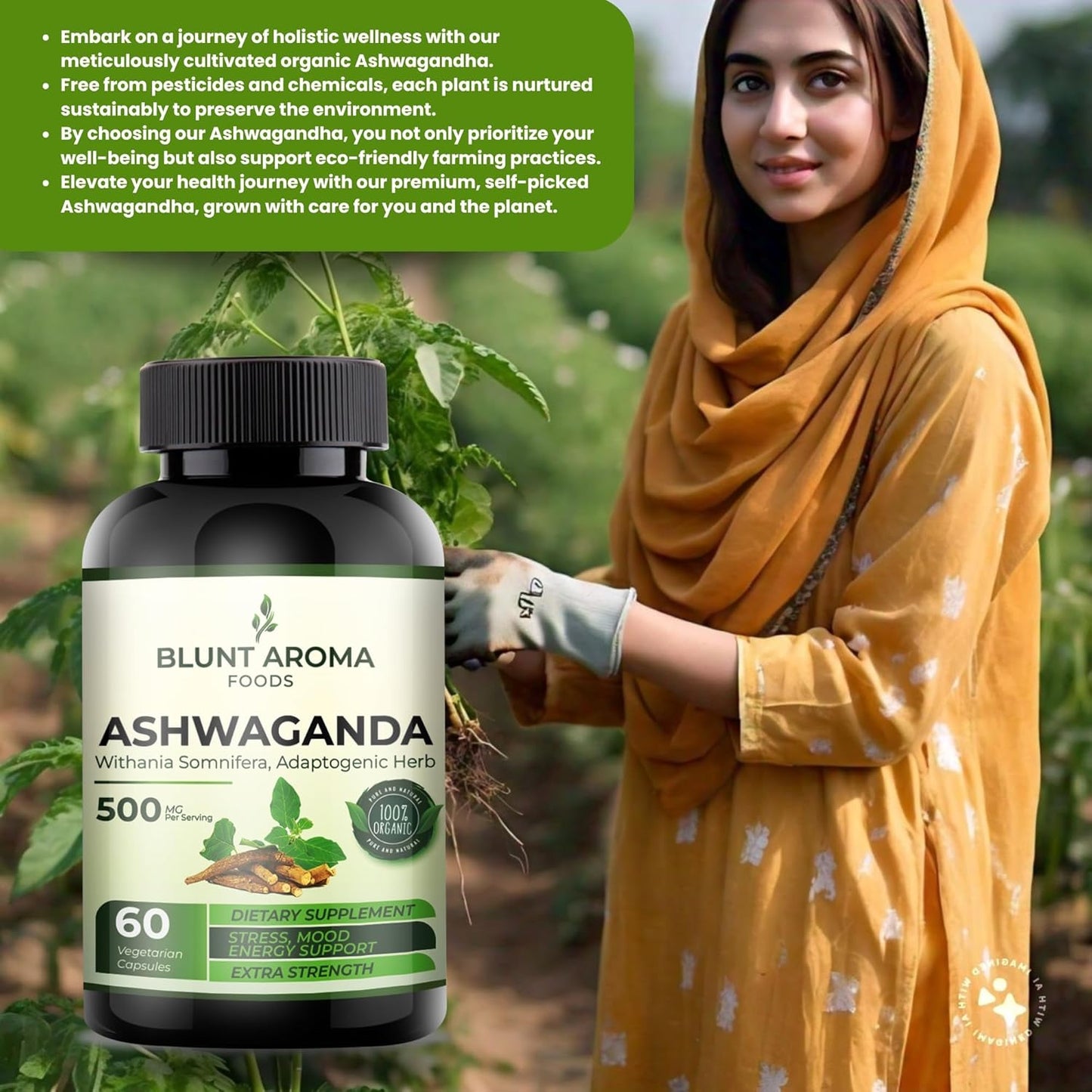 Powerful Ashwagandha Extract Capsules with Ginger, Turmeric, Alkanet Root, and Black Pepper - 5200mg Strength - 60 Capsules - 2 Month Supply