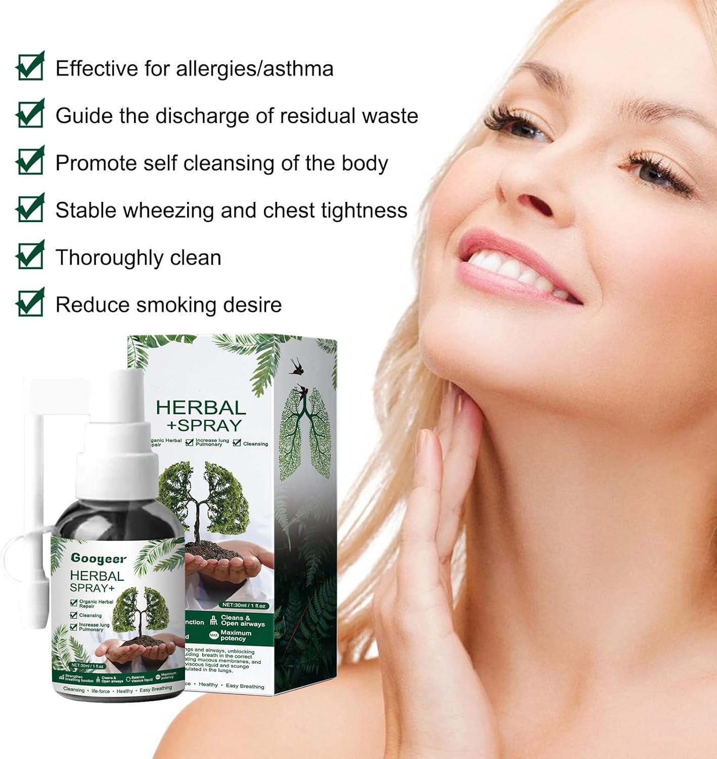 Powerful Respinature Herbal Lung Cleanse Spray for Lung Support (7PCS)