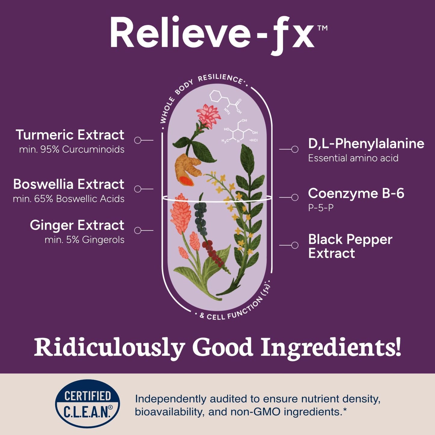 PPO Lab BioAssist® Relieve-Fx + Immune-fx Supplement for Joint Relief, Detox, and Immune Support - Clean Certified® & Non-GMO