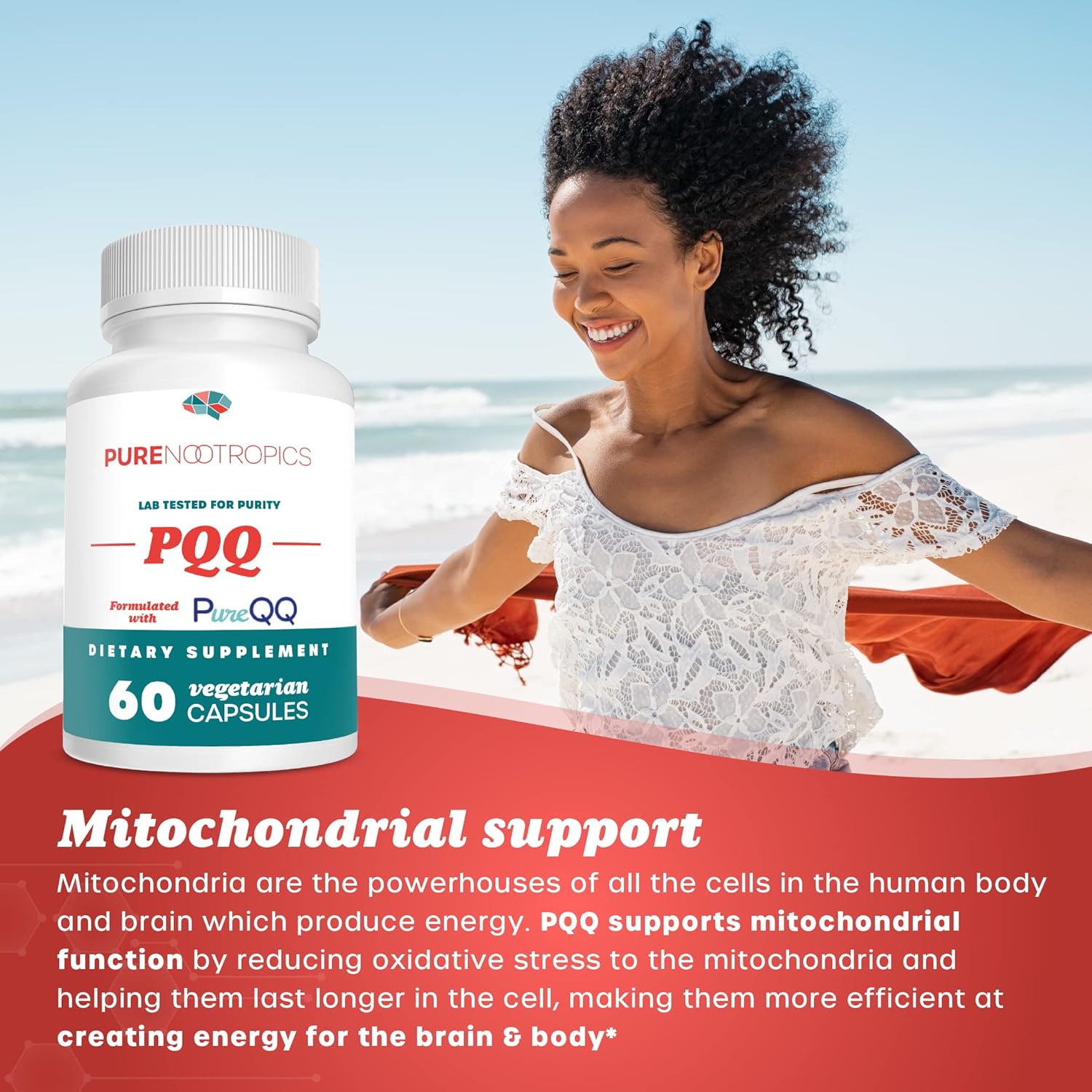 PQQ (Pyrroloquinoline Quinone) Capsules - 60 Count Value Pack for Mitochondrial & REDOX Support