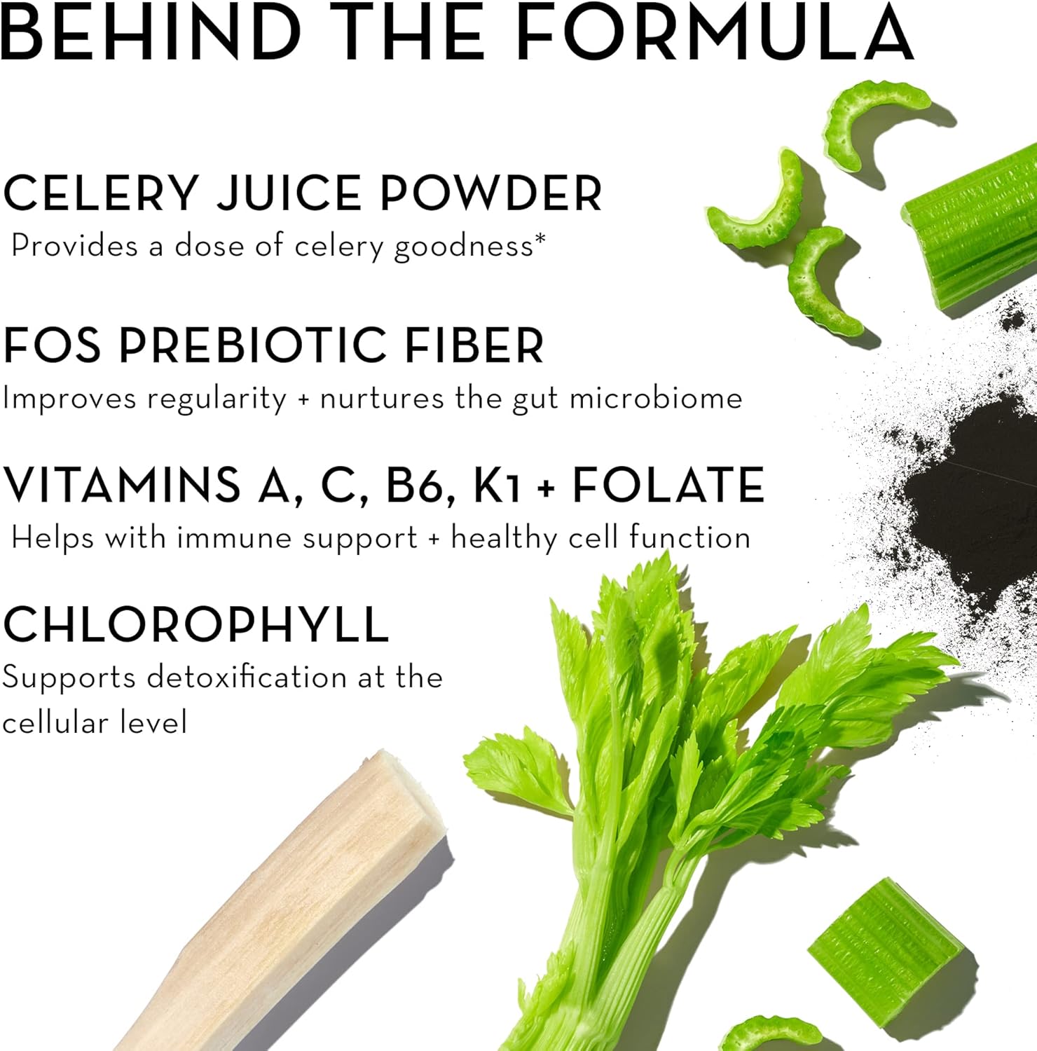 Prebiotic Celery Juice Fiber Gummies for Detox & Daily Green Boost - Chlorophyll & Prebiotic Fiber (60-Count)