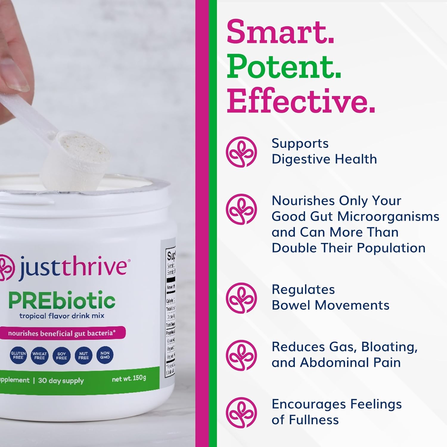 PREbiotic Powder for Digestive & Immune Support - 150g Supplement by Just Thrive - BoostGo Australia