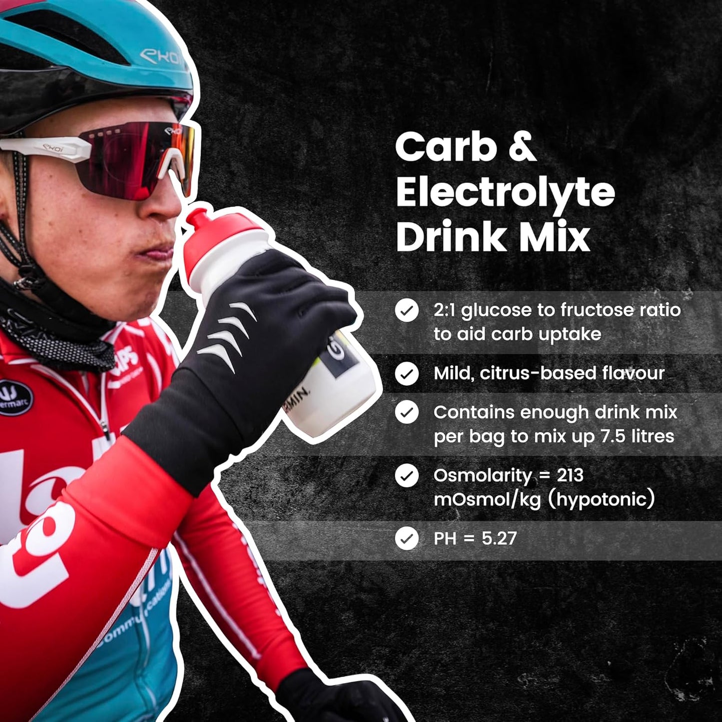 Precision Hydration PF 60 Carb & Electrolyte Drink Mix Powder - Endurance Sports Nutrition with Mild Citrus Flavor - Vegan Formula, Hypotonic - 60g Carb, 1000mg Sodium/L