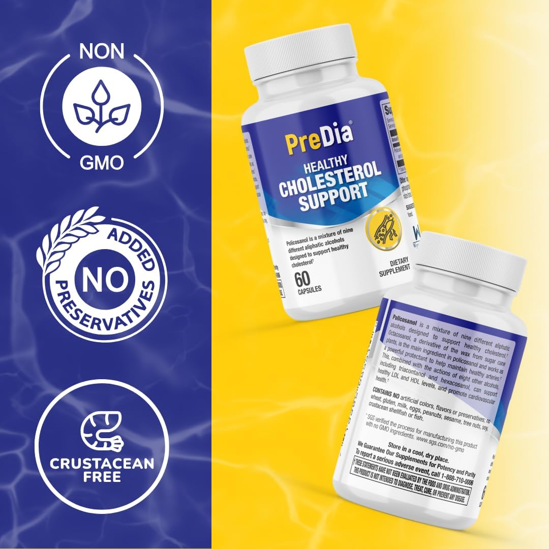 PREDIA Policosanol 20 mg Supplement for Healthy Cholesterol Support