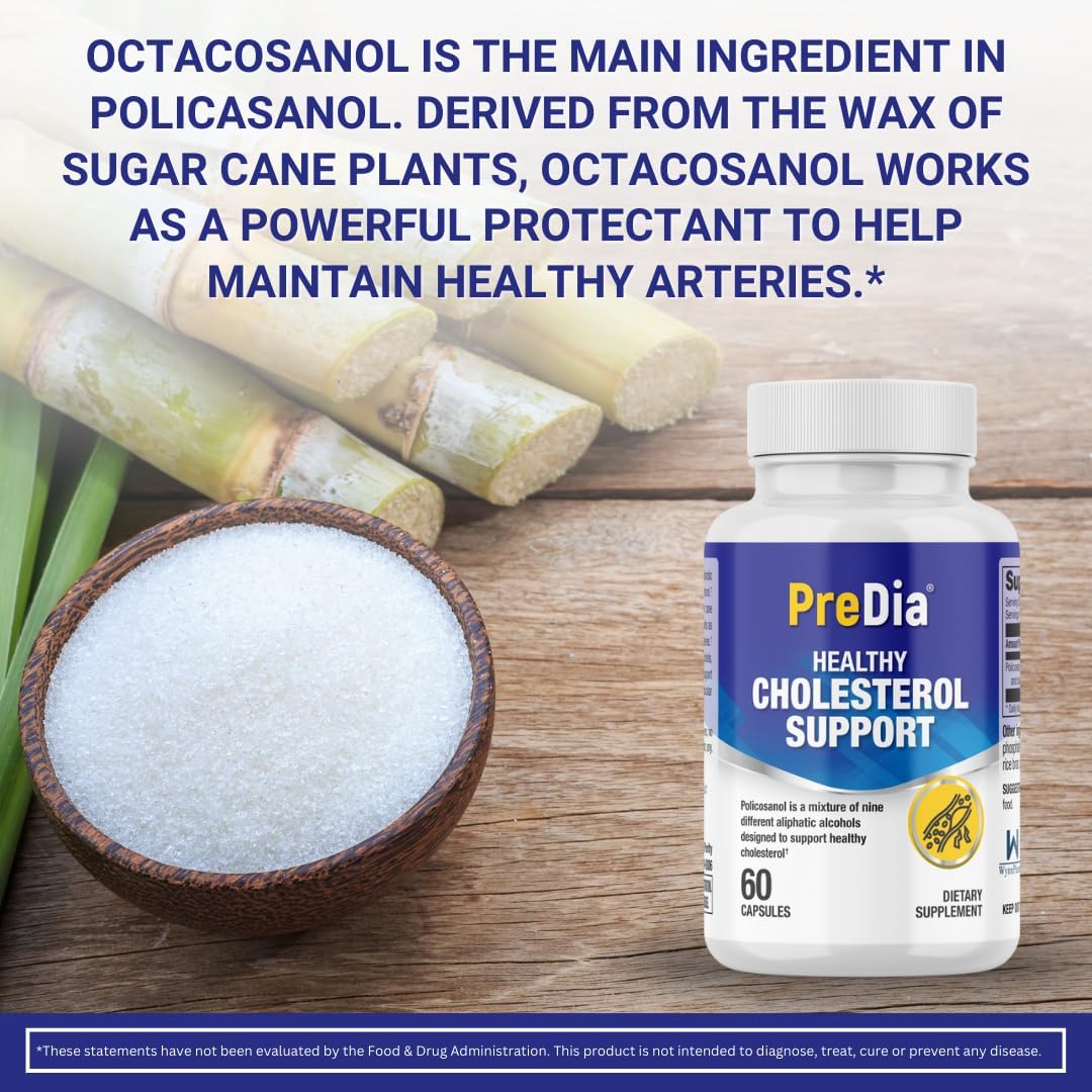 PREDIA Policosanol 20 mg Supplement for Healthy Cholesterol Support