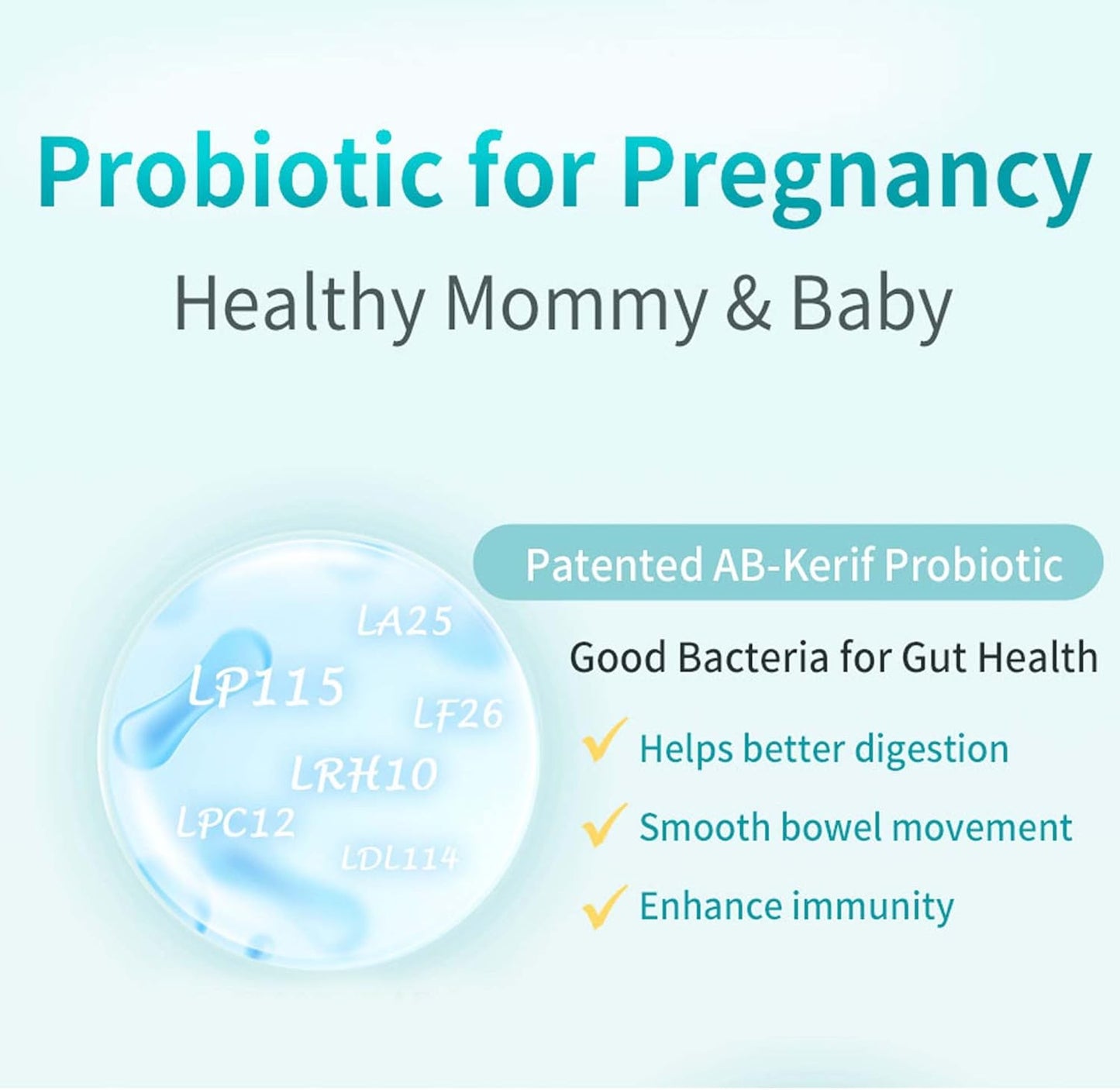 Pregnancy Probiotics for Digestion, Gut & Immune Health, Urinary/Vaginal Support, Morning Sickness Relief - 30 Sticks