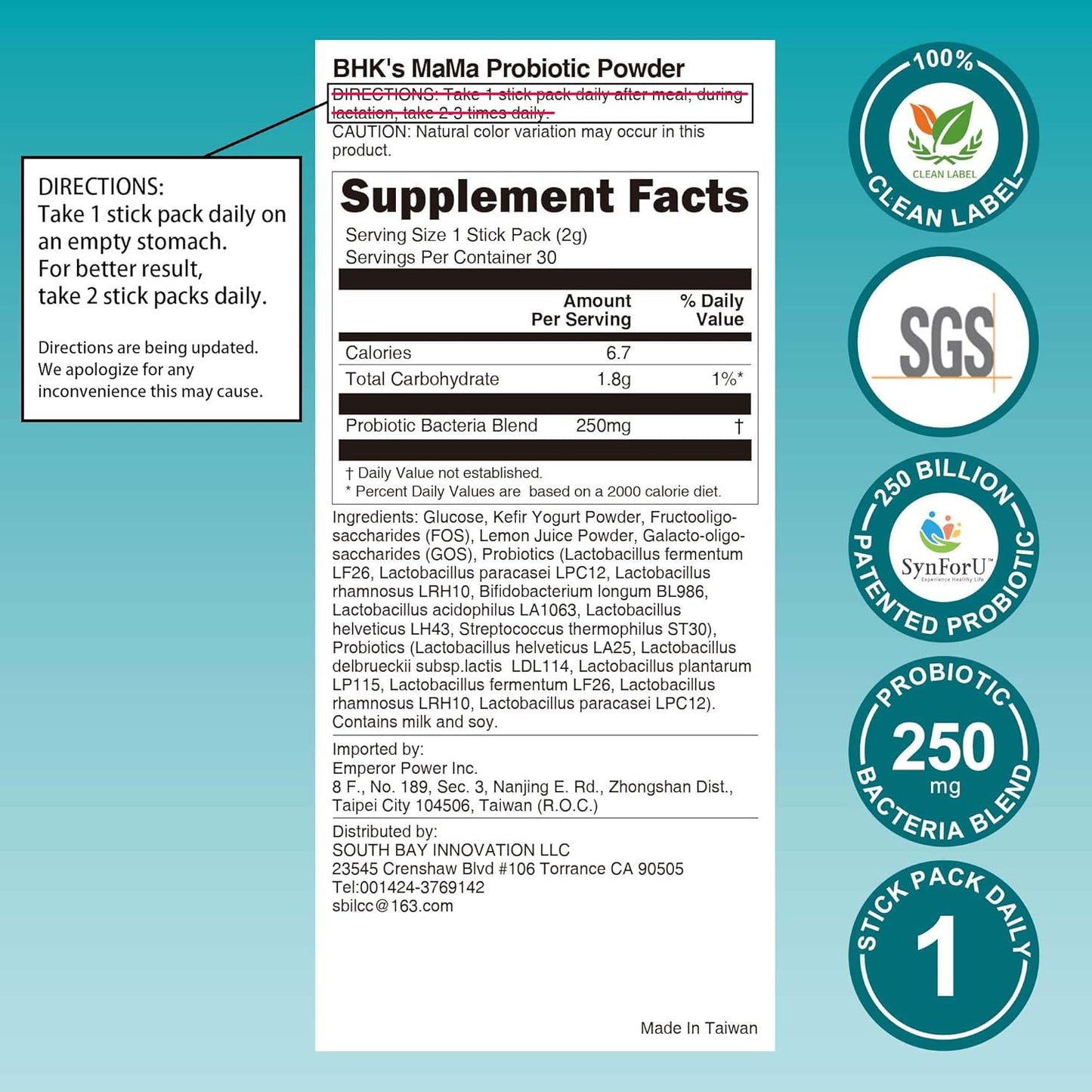 Pregnancy Probiotics for Digestion, Gut & Immune Health, Urinary/Vaginal Support, Morning Sickness Relief - 30 Sticks