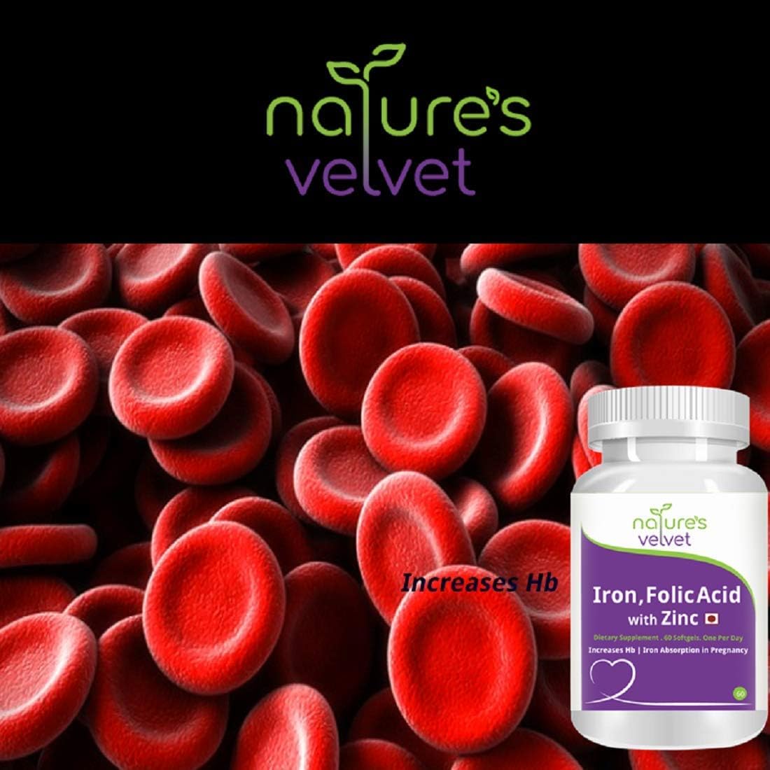 Pregnancy Supplement: Iron, Folic Acid, and Zinc Softgels - 60 count