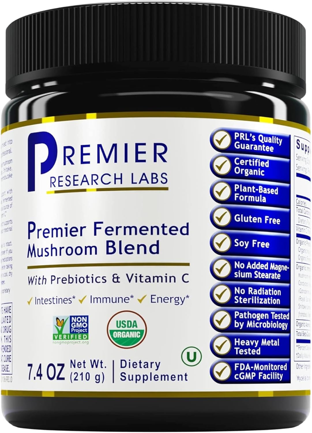 Premier Fermented Mushroom Blend with Reishi & Turkey Tail for Immune & Gut Health - 7.4 oz