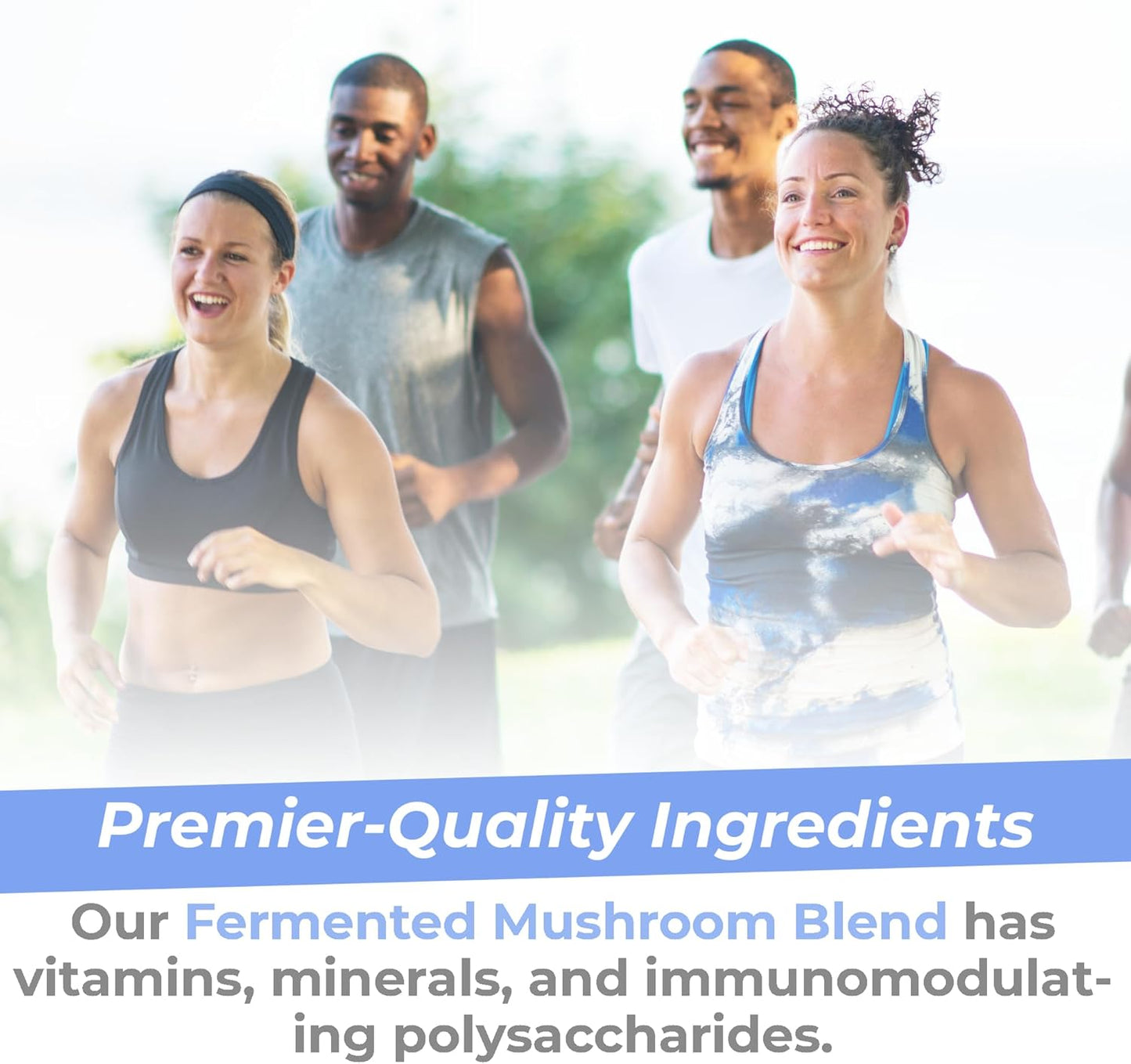 Premier Fermented Mushroom Blend with Reishi & Turkey Tail for Immune & Gut Health - 7.4 oz