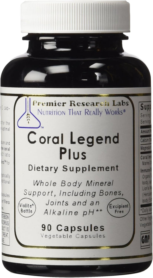 Premier Research Labs Coral Legend Plus - pH Support Formula for Whole Body Mineral Balance - 90 Capsules