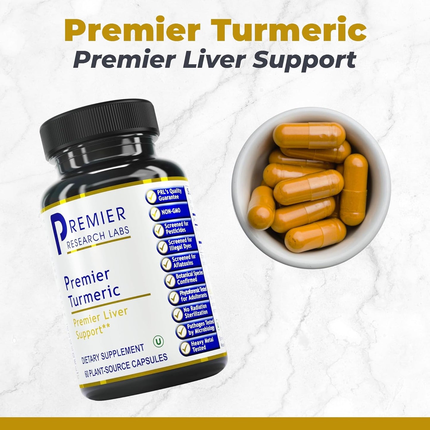 Premier Research Labs Turmeric Capsules - Vegan Liver Support Supplement