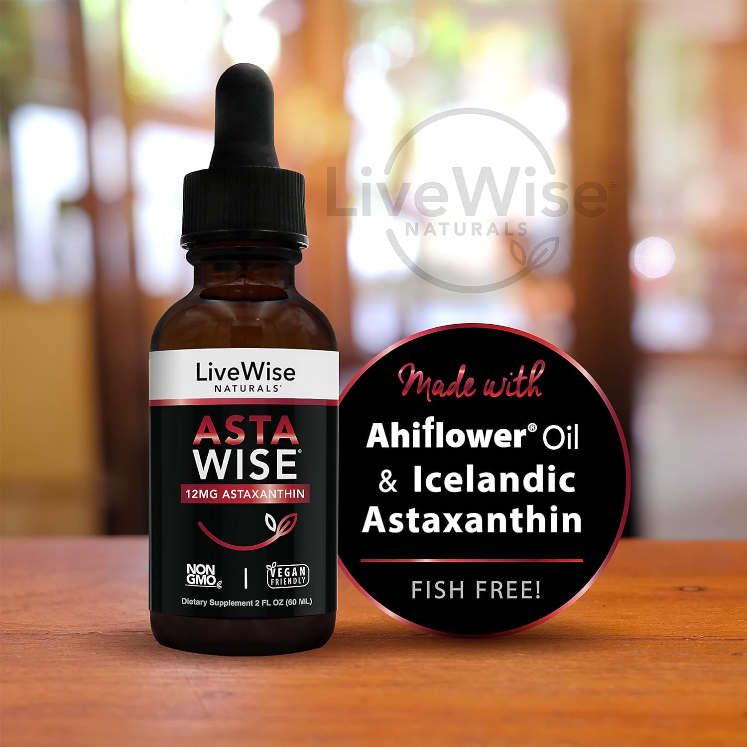 Premium 12mg Astaxanthin Supplement by Live Wise Naturals - Supports Eye Health, Joint Function, and Skin Health - Powerful Antioxidant Formula