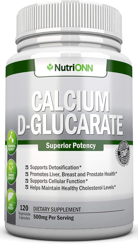 Premium 500mg Calcium D-Glucarate Capsules for Hormonal Balance & Cleansing - Supports Prostate, Breast, & Colon Health - 120 Veg Caps - BoostGo Australia